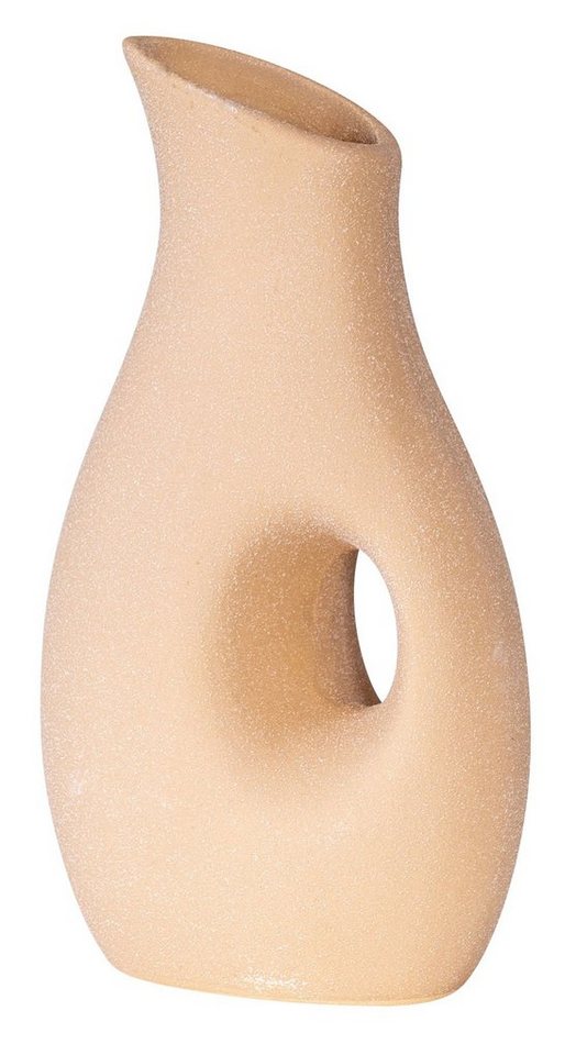 Levandeo® Dekovase, Vase H22cm Blumenvase Keramik Sand Beige Tischdeko Dekovase von Levandeo®