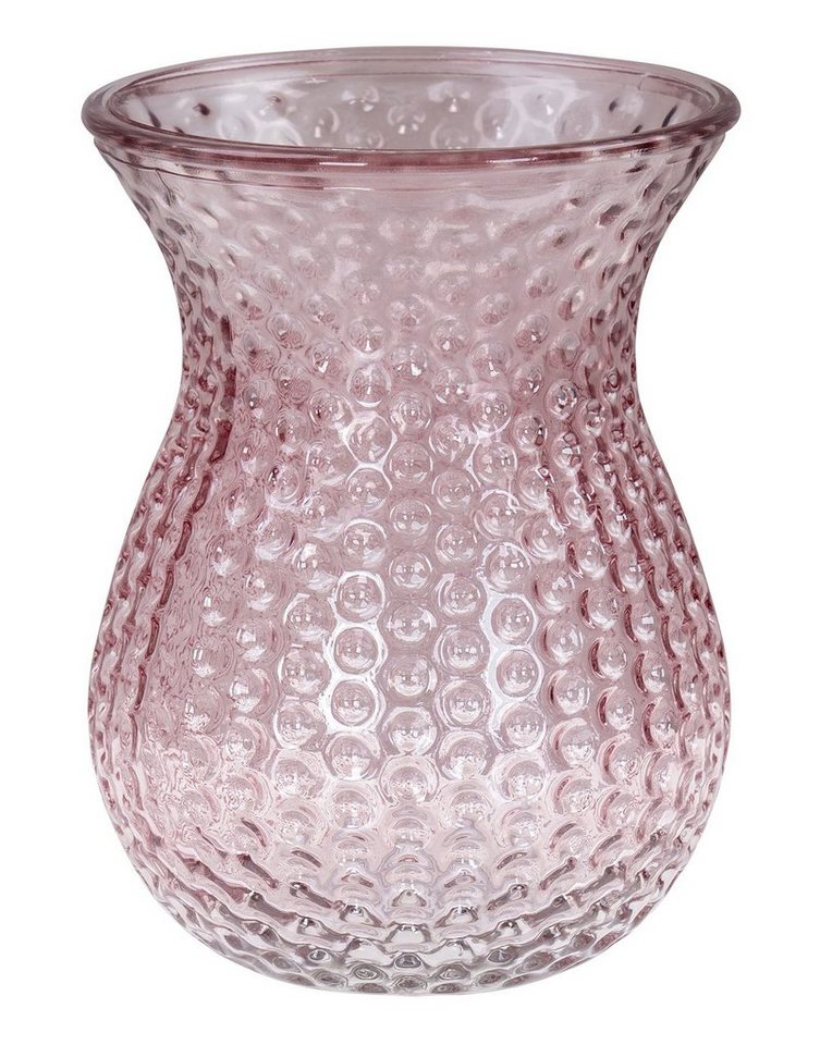 Levandeo® Dekovase, Vase Retro Rosa Glas Blumenvase Dekovase Glasvase Blumendeko von Levandeo®
