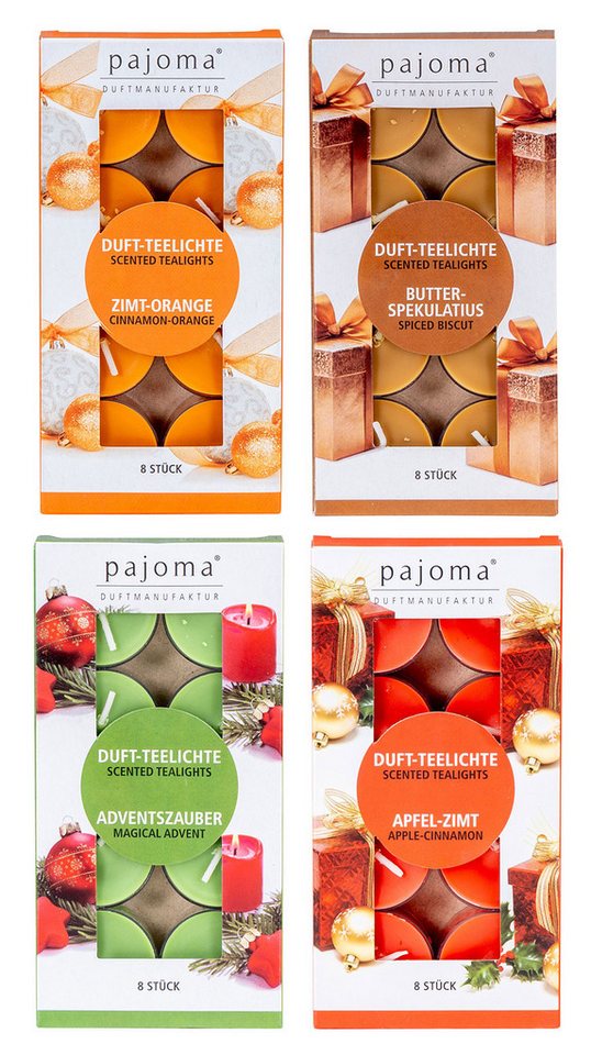 Levandeo® Duftkerze, 32 Kerzen Weihnachtsduft 4x8 Stück Duft-Teelichter Duftkerzen Advent von Levandeo®
