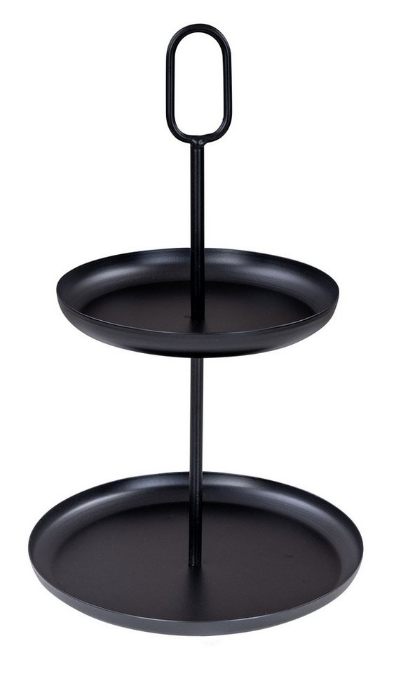 Levandeo® Etagere, Etagere 2 Ebenen H34cm Metall Schwarz Servierplatte Kuchenplatte von Levandeo®