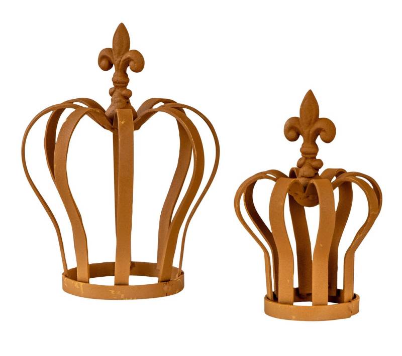 Levandeo® Gartenfigur, 2er Set Krone Metall Rostdeko Rost Gartendeko Deko-Krone Antik von Levandeo®