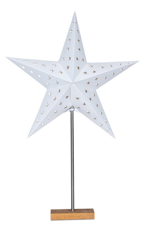 Levandeo® LED Stern, LED Stern Weiß H65cm mit Standfuß Weihnachten Leuchtstern von Levandeo®