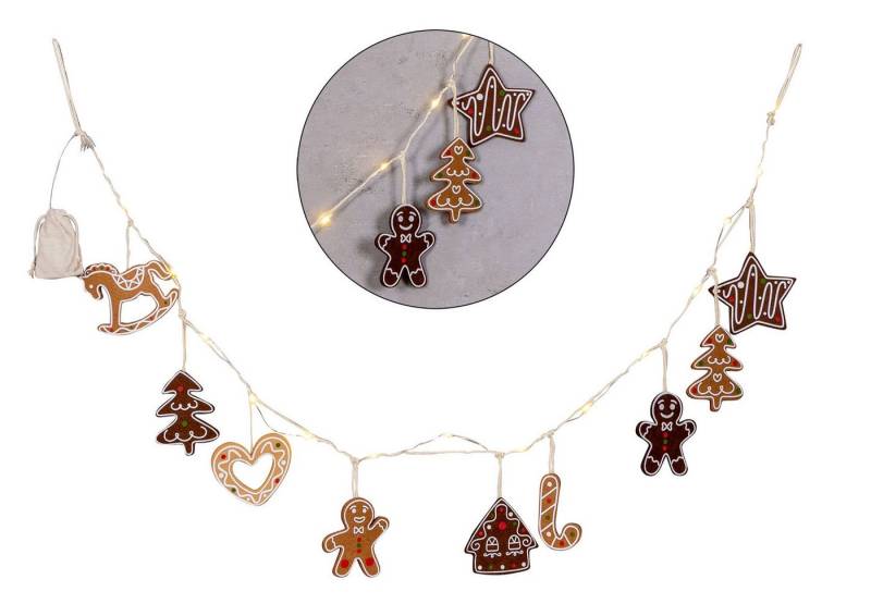 Levandeo® Lichterkette, LED Lichterkette Lebkuchen Figuren 160cm mit Timer Weihnachten von Levandeo®