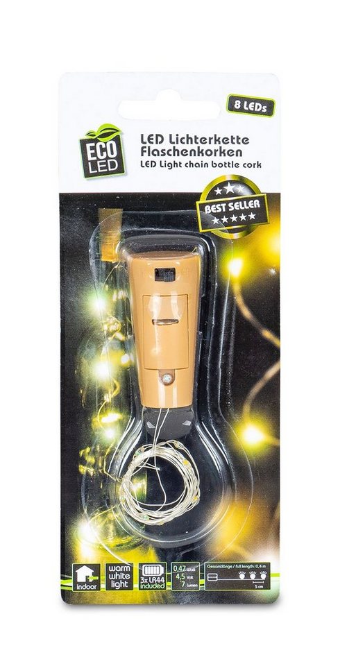 Levandeo® Lichterkette, Lichterkette Flaschenkorken 8 LED Flaschenlicht Korkenlicht Partydeko von Levandeo®