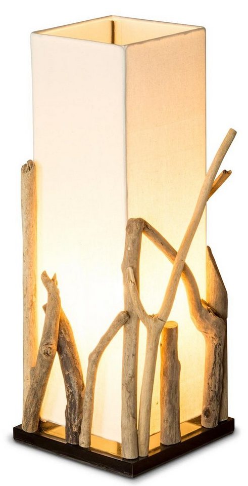 Levandeo® Nachttischlampe, Lampe Tischlampe aus Holz Holzlampe Tischleuchte Treibholz 50cm von Levandeo®