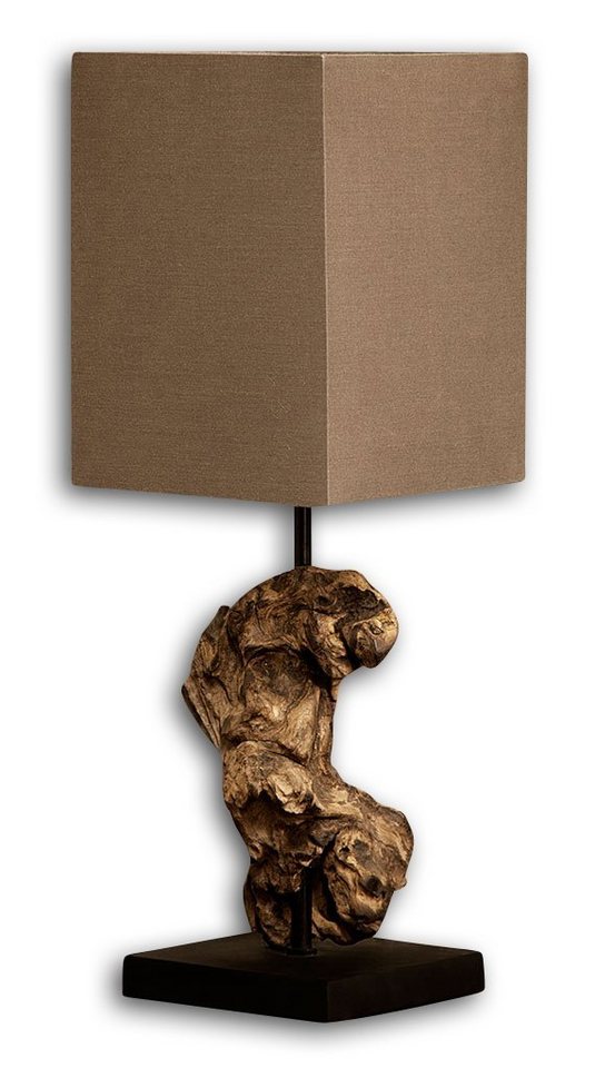 Levandeo® Nachttischlampe, Lampe Tischlampe aus Holz Holzlampe Tischleuchte braun Treibholz von Levandeo®