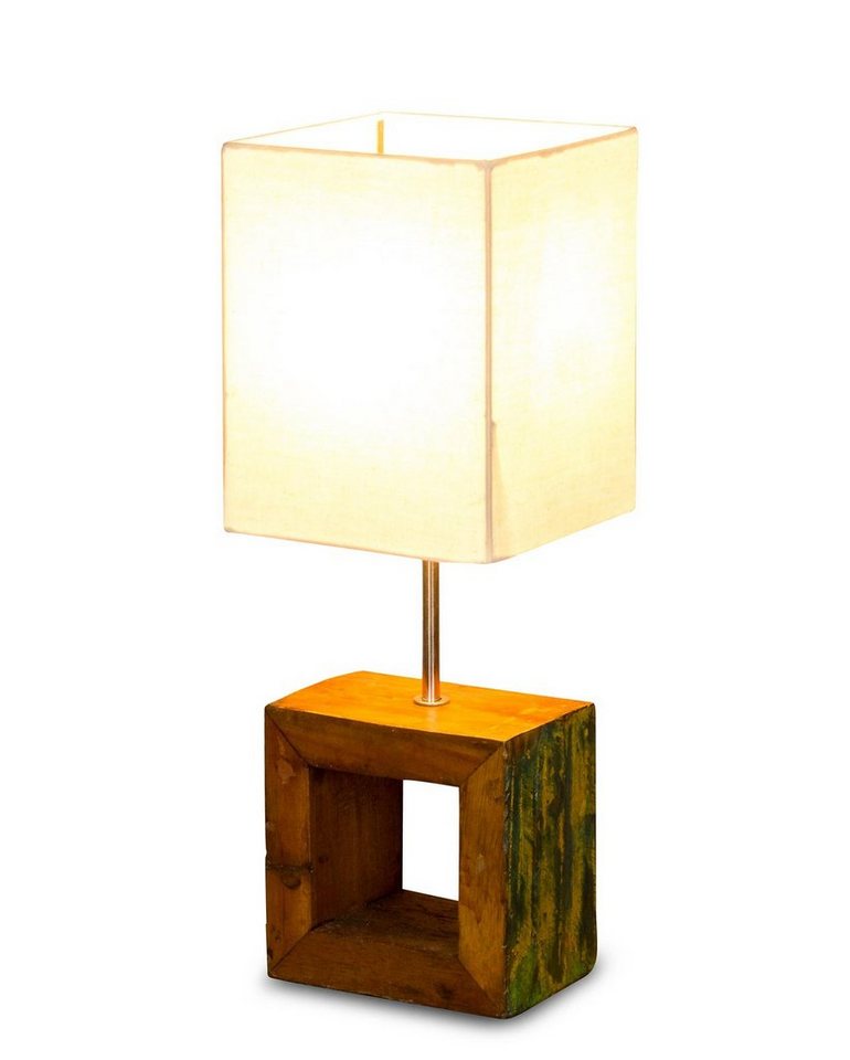 Levandeo® Nachttischlampe, Tischlampe 16 x 45 x 16 cm Treibholz Tischleuchte Holz Lampe Teakholz von Levandeo®