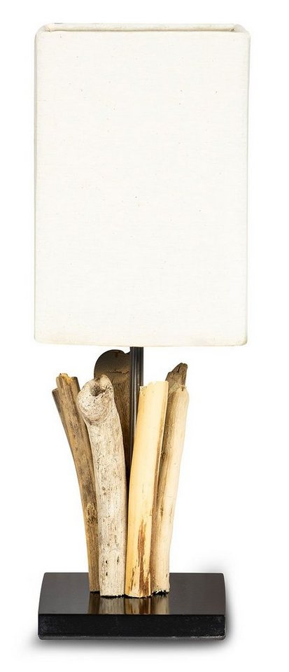 Levandeo® Nachttischlampe, Tischlampe Höhe 41cm Treibholz Tischleuchte Holz Lampe Teakholz Deko von Levandeo®