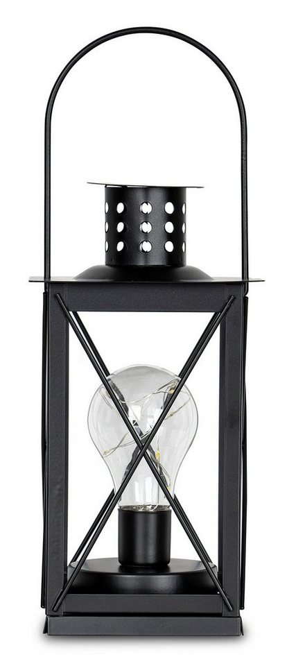 Levandeo® Nachttischlampe, levandeo Tischlampe Metall Schwarz LED 12x23cm Lampe Laterne von Levandeo®