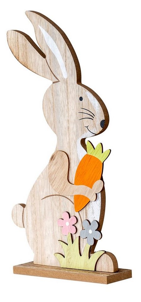 Levandeo® Osterhase, Aufsteller Hase H30cm Holz Natur Karotte Osterhase Oster-Deko von Levandeo®