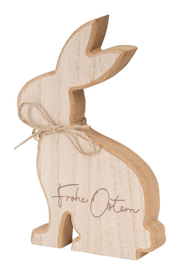 Levandeo® Osterhase, Osterhase Frohe Ostern Deko Hase H20cm Mango Holz Natur Figur von Levandeo®