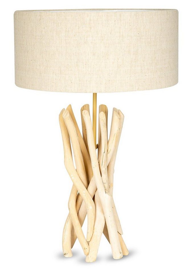 Levandeo® Stehlampe, Lampe Tischlampe 62cm Holz Holzlampe Unikat Braun Treibholz Leuchte von Levandeo®