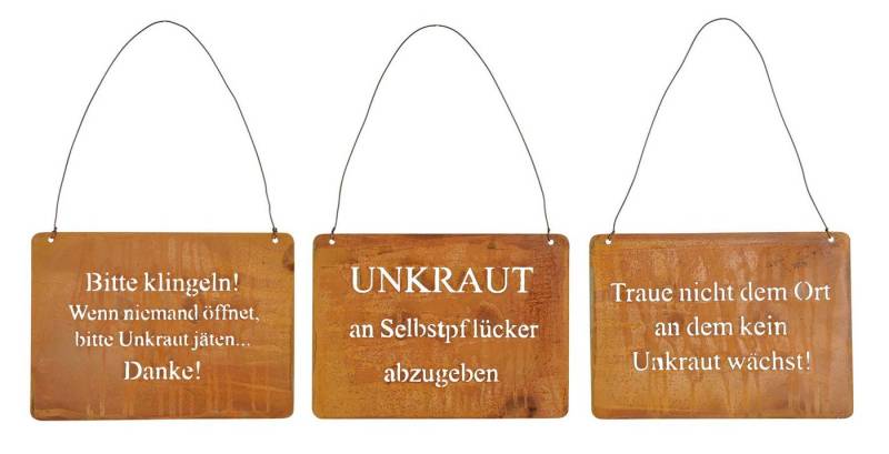 Levandeo® Wandbild, 3er Set Wandbilder Sprüche 18x13cm Schilder Garten-Deko Türschild von Levandeo®