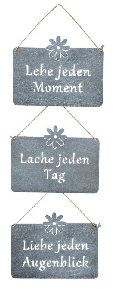 Levandeo® Wandbild, 3er Set Wandbilder Sprüche 25x19cm Schilder Garten-Deko Türschild von Levandeo®