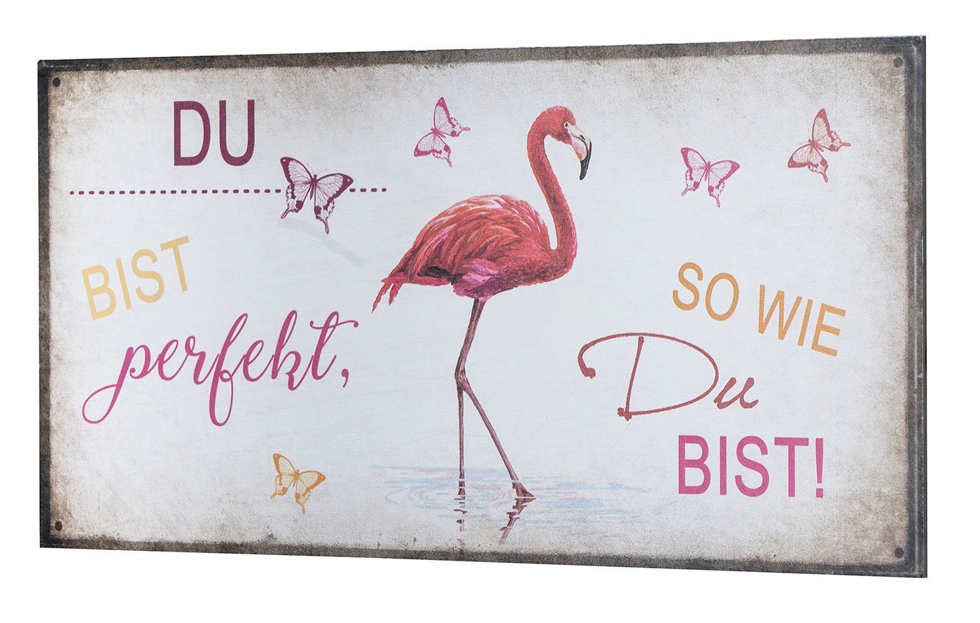 Levandeo® Wandbild, Wandbild 40x20cm Du bist perfekt Spruch Deko Wandschild Freunde Bild von Levandeo®