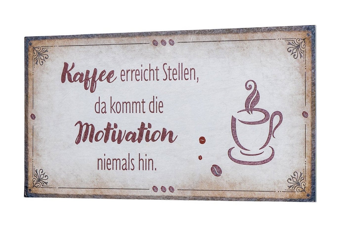 Levandeo® Wandbild, Wandbild 40x20cm Kaffee Motivation Spruch Wandschild Küche Wanddeko von Levandeo®