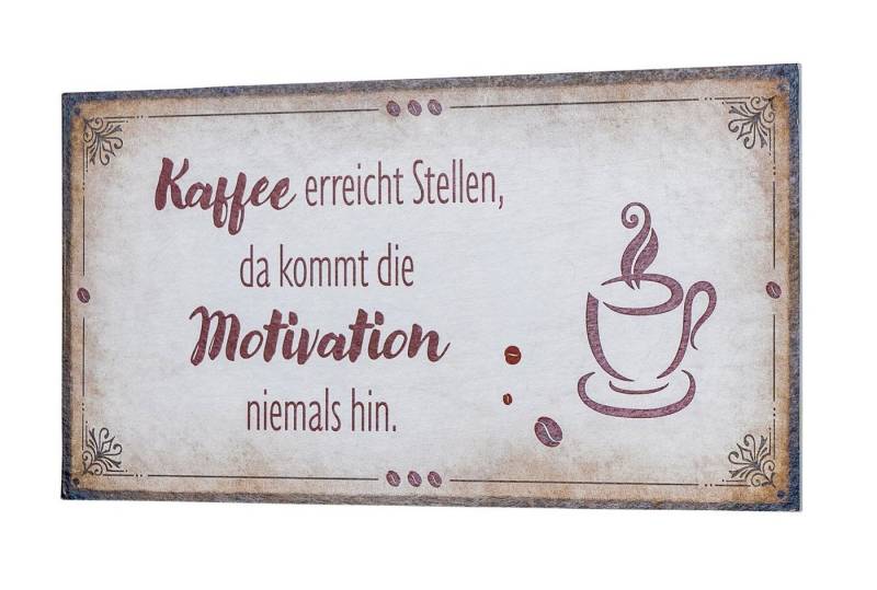 Levandeo® Wandbild, Wandbild 40x20cm Kaffee Motivation Spruch Wandschild Küche Wanddeko von Levandeo®