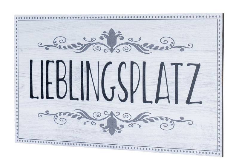 Levandeo® Wandbild, Wandbild 40x20cm Lieblingsplatz Spruch Deko Wandschild Bild Wanddeko von Levandeo®