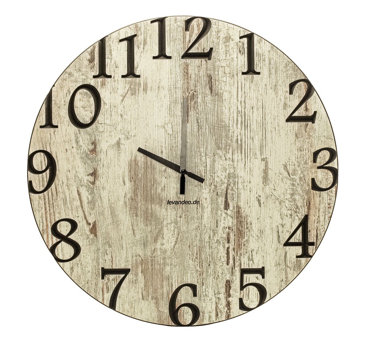 Levandeo® Wanduhr (Wand-Uhr Holz 60cm Shabby Chic Deutsche Herstellung klassisch) von Levandeo®