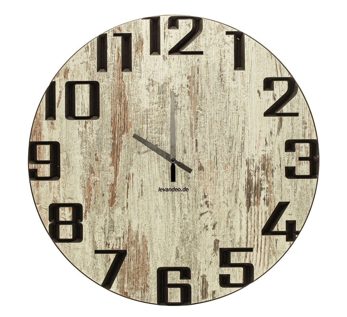 Levandeo® Wanduhr (Wand-Uhr Holz 60cm Shabby Chic Deutsche Herstellung modern) von Levandeo®