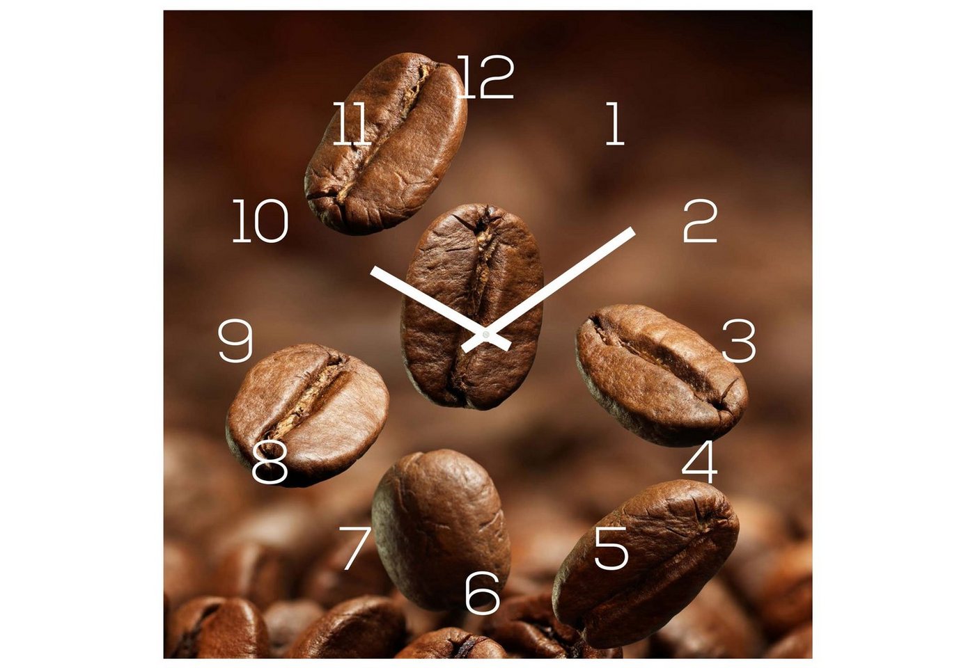 Levandeo® Wanduhr (Wanduhr Alu-Dibond 30x30cm Uhr Alubild Küche Kaffee Coffee Cafe) von Levandeo®