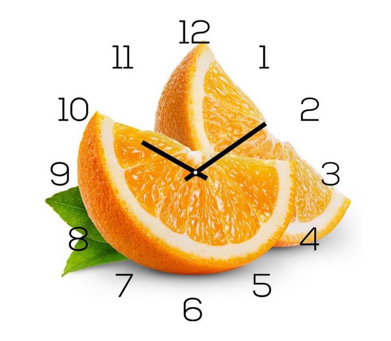 Levandeo® Wanduhr (levandeo Wanduhr Glas 30x30cm Glasuhr Uhr Glasbild Frucht Küchenuhr) von Levandeo®