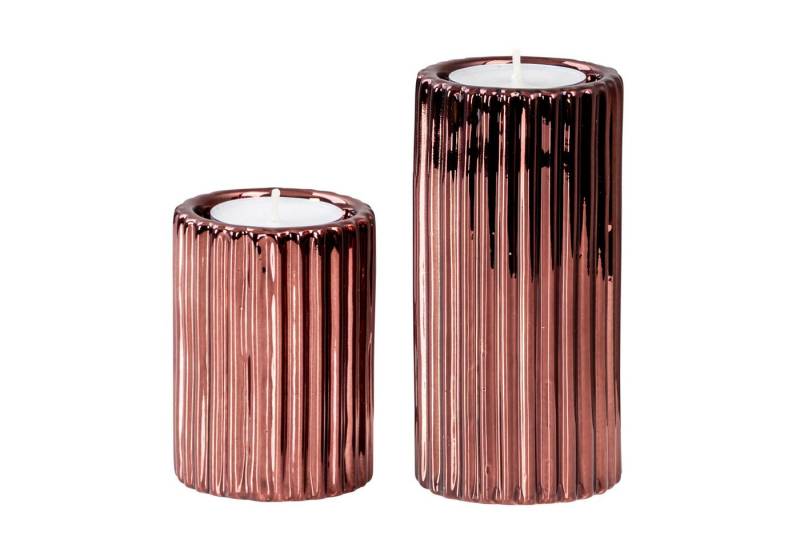 Levandeo® Weihnachtsfigur, 2er Set Teelichthalter Porzellan Bordeaux Rot Tischdeko von Levandeo®