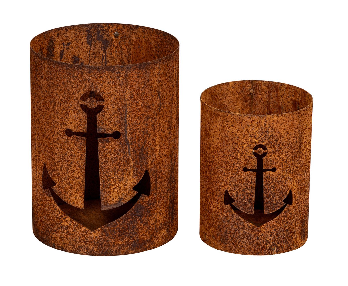 Levandeo® Windlicht, 2er Set Windlichter Anker Metall Rost Maritime Deko Rostdeko von Levandeo®