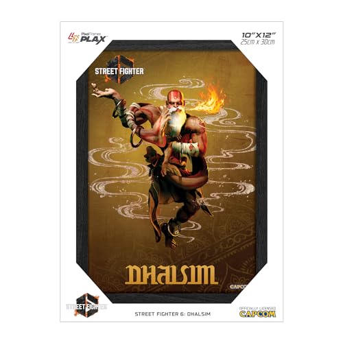 Level Up Labs Pixel Frames PLAX: Street Fighter 6: Dhalsim – 3D-gerahmtes Linsenraster-Poster, 25,4 x 30,5 cm von Level Up Labs