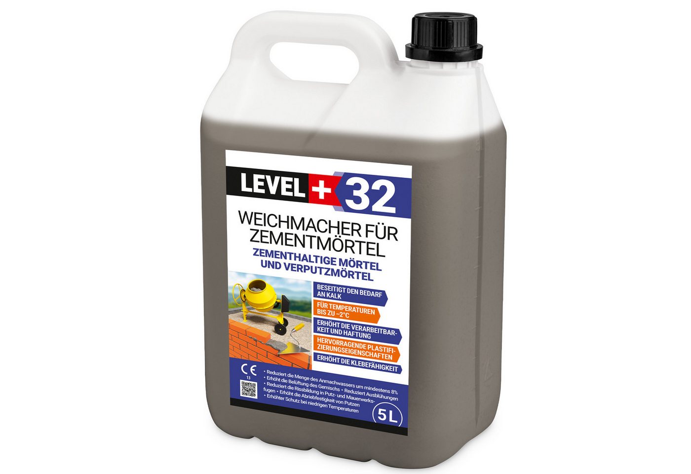 Level+ Beton LEVEL+ Weichmacher für Mörtel Flüssig L+32 Ersetzt Kalk 5L 6 Level+ Beton LEVEL+ Weichmacher für Mörtel Flüssig L+32 Ersetzt Kalk 5L 6 von Level+