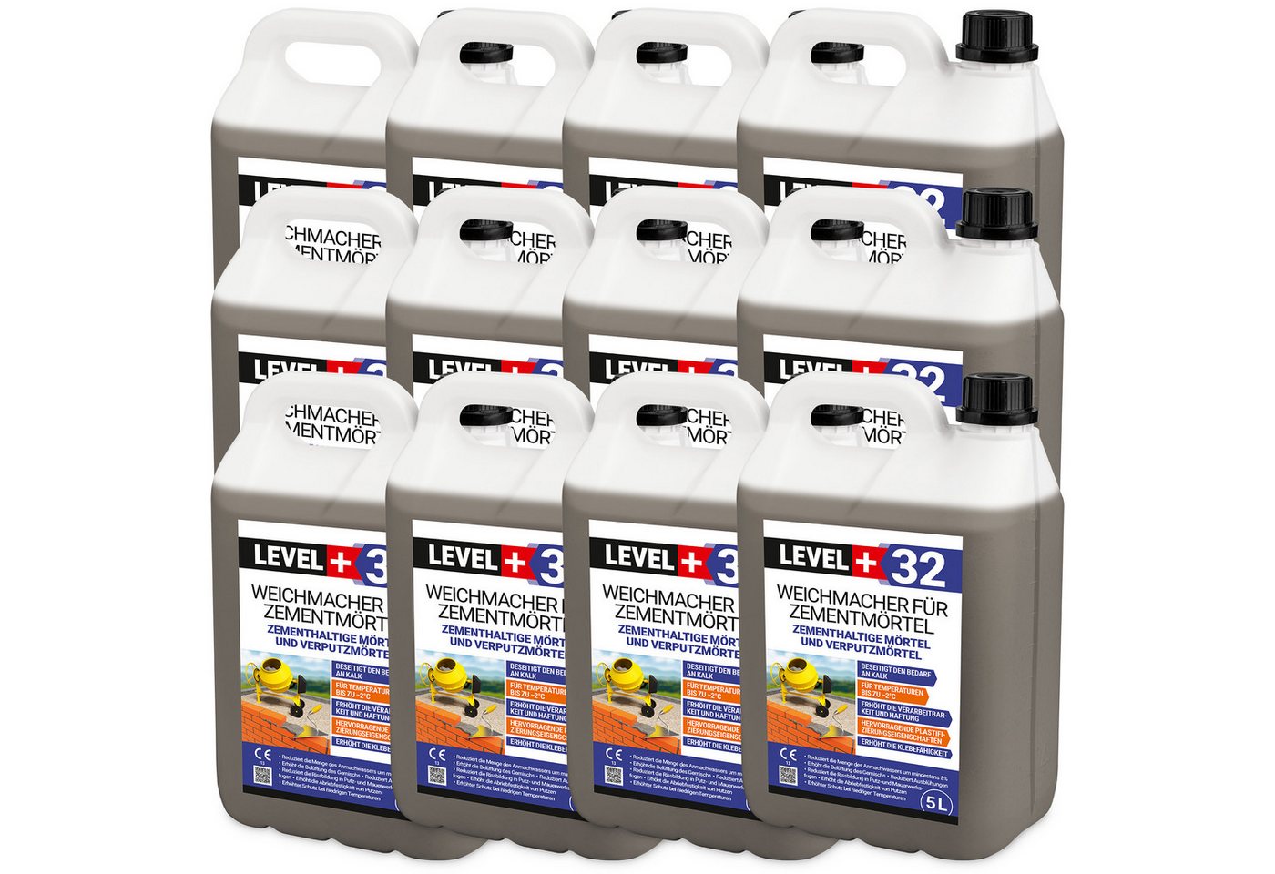 Level+ Beton Weichmacher für Mörtel Kalk in Mauer- und Putzmörteln L+32 - 60L 72 Level+ Beton Weichmacher für Mörtel Kalk in Mauer- und Putzmörteln L+32 - 60L 72 von Level+