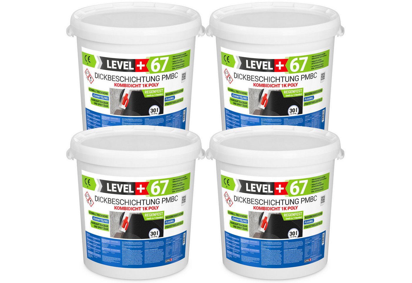 Level+ Dichtstoff Bitumen Dickbeschichtung 1K Polystyrol PMBC 1K Poly L+67 - 120L Level+ Dichtstoff Bitumen Dickbeschichtung 1K Polystyrol PMBC 1K Poly L+67 - 120L von Level+