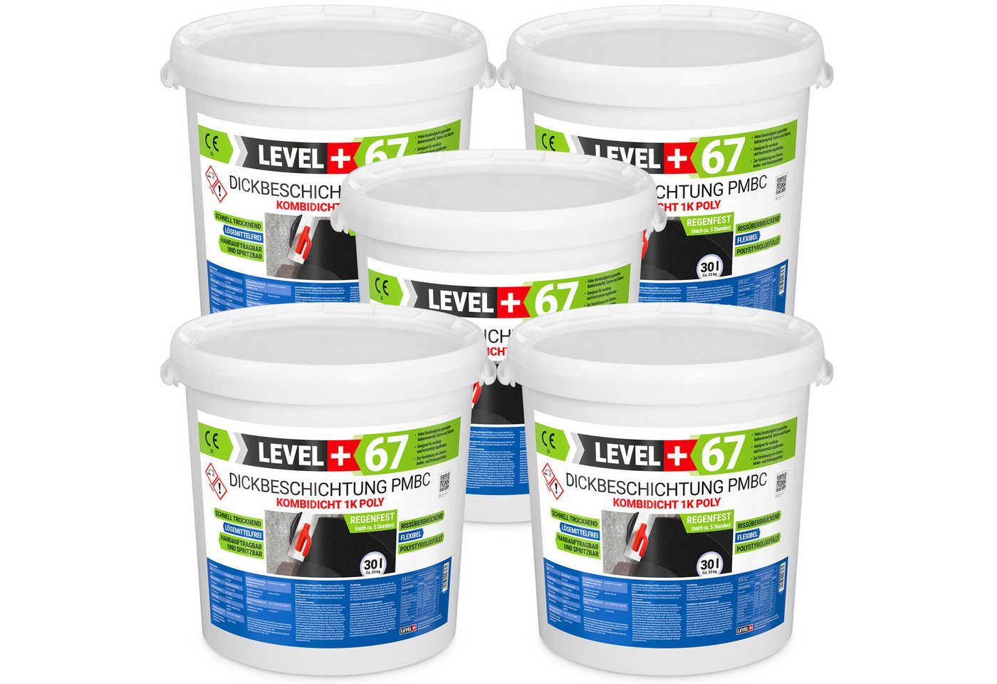 Level+ Dichtstoff Bitumen Dickbeschichtung 1K Polystyrol PMBC 1K Poly L+67 - 150L Level+ Dichtstoff Bitumen Dickbeschichtung 1K Polystyrol PMBC 1K Poly L+67 - 150L von Level+