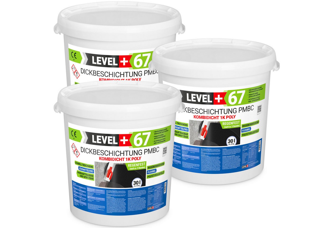 Level+ Dichtstoff Bitumen Dickbeschichtung 1K Polystyrol PMBC 1K Poly L+67 - 90L Level+ Dichtstoff Bitumen Dickbeschichtung 1K Polystyrol PMBC 1K Poly L+67 - 90L von Level+