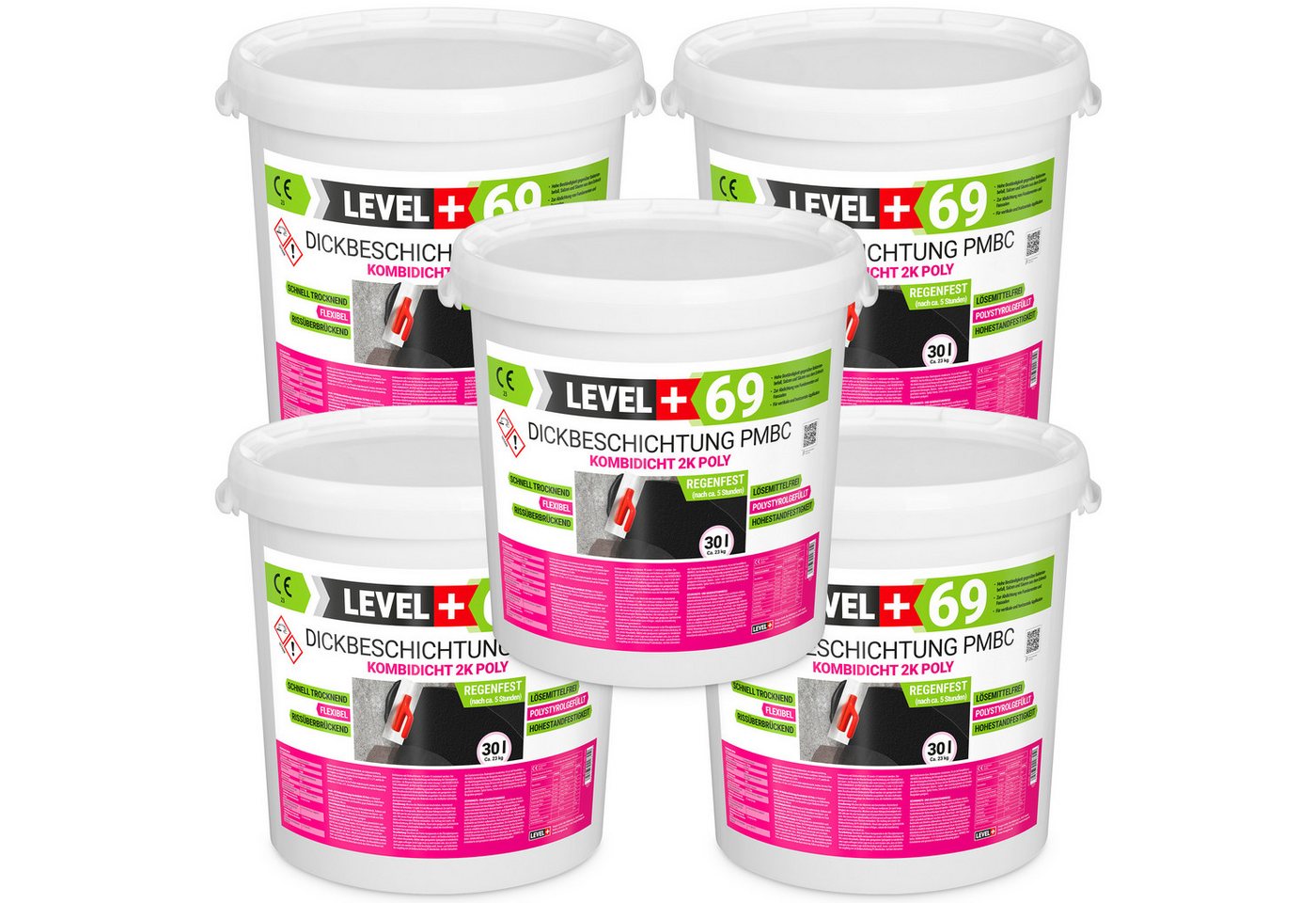 Level+ Dichtstoff Bitumen Dickbeschichtung PMBC Kombidicht 2K Poly PS L+69 - 150L Level+ Dichtstoff Bitumen Dickbeschichtung PMBC Kombidicht 2K Poly PS L+69 - 150L von Level+