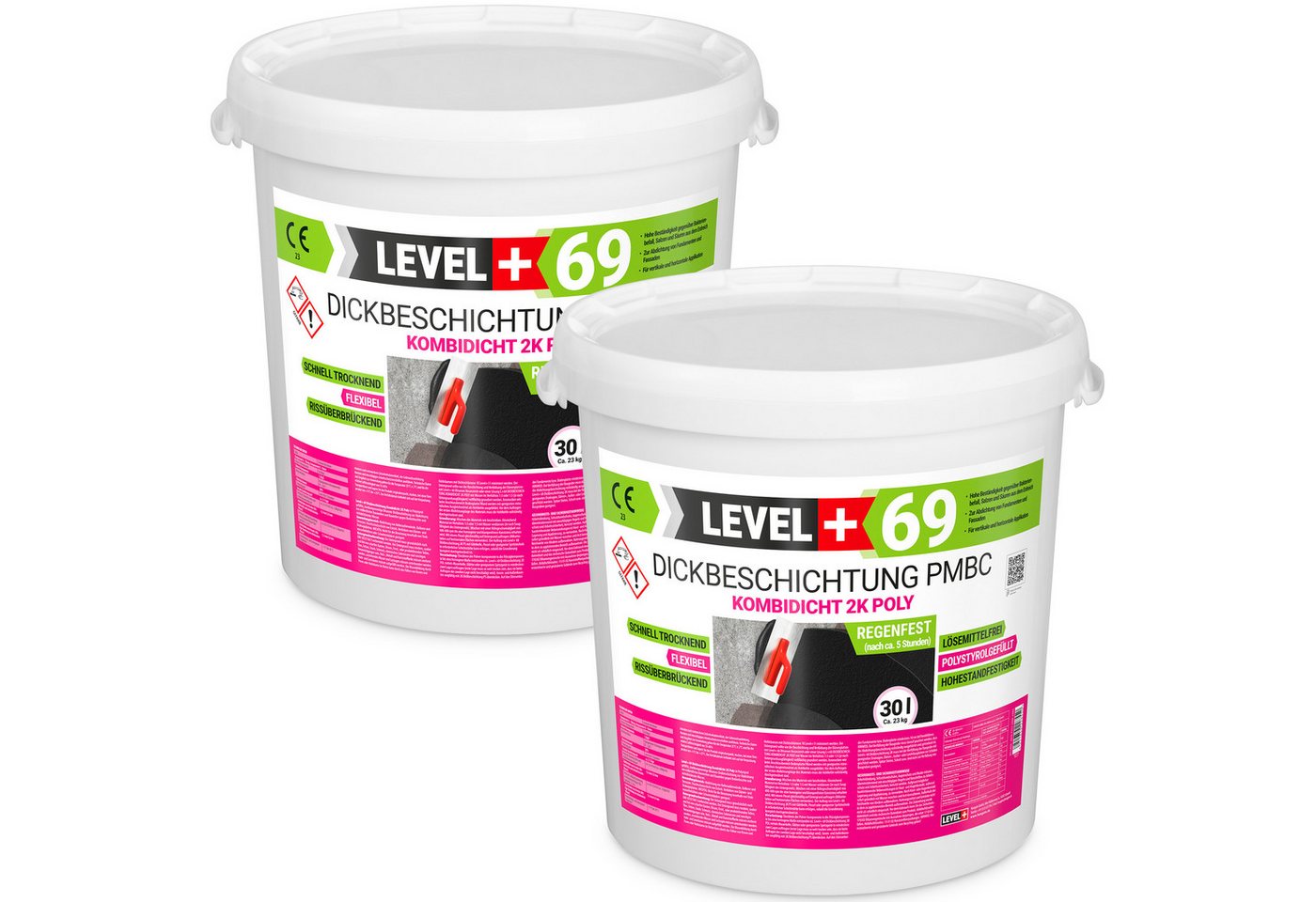Level+ Dichtstoff Bitumen Dickbeschichtung PMBC Kombidicht 2K Poly PS L+69 - 60L Level+ Dichtstoff Bitumen Dickbeschichtung PMBC Kombidicht 2K Poly PS L+69 - 60L von Level+