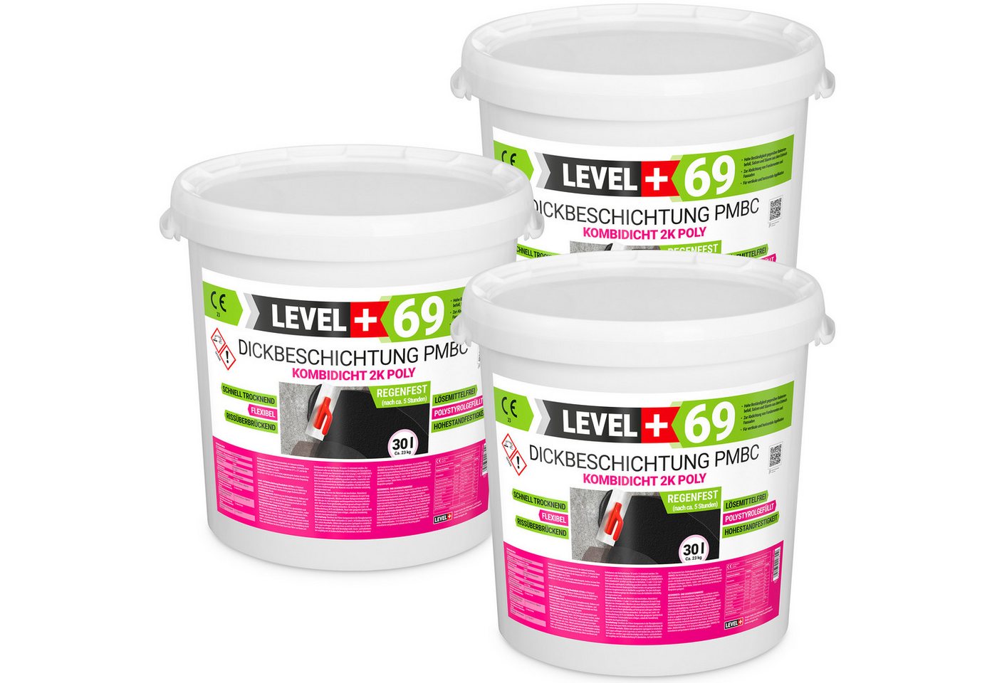 Level+ Dichtstoff Bitumen Dickbeschichtung PMBC Kombidicht 2K Poly PS L+69 - 90L Level+ Dichtstoff Bitumen Dickbeschichtung PMBC Kombidicht 2K Poly PS L+69 - 90L von Level+