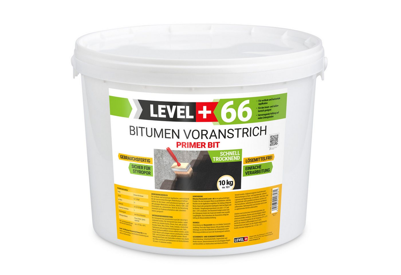 Level+ Dichtstoff Bitumen Voranstrich Haftgrund Grundierung Bitumengrund L+66 - 10Kg Level+ Dichtstoff Bitumen Voranstrich Haftgrund Grundierung Bitumengrund L+66 - 10Kg von Level+