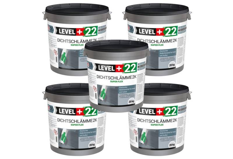 Level+ Dichtstoff Dichtschlämme Abdichtmörtel 2K Flex Pool Terrasse L+22 - 100KG von Level+