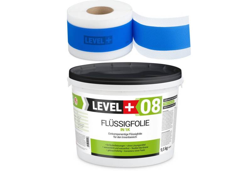 Level+ Dichtstoff Dichtset Duschabdichtung Bad Dichtband Flüssigfolie 9,5kg SET308 von Level+
