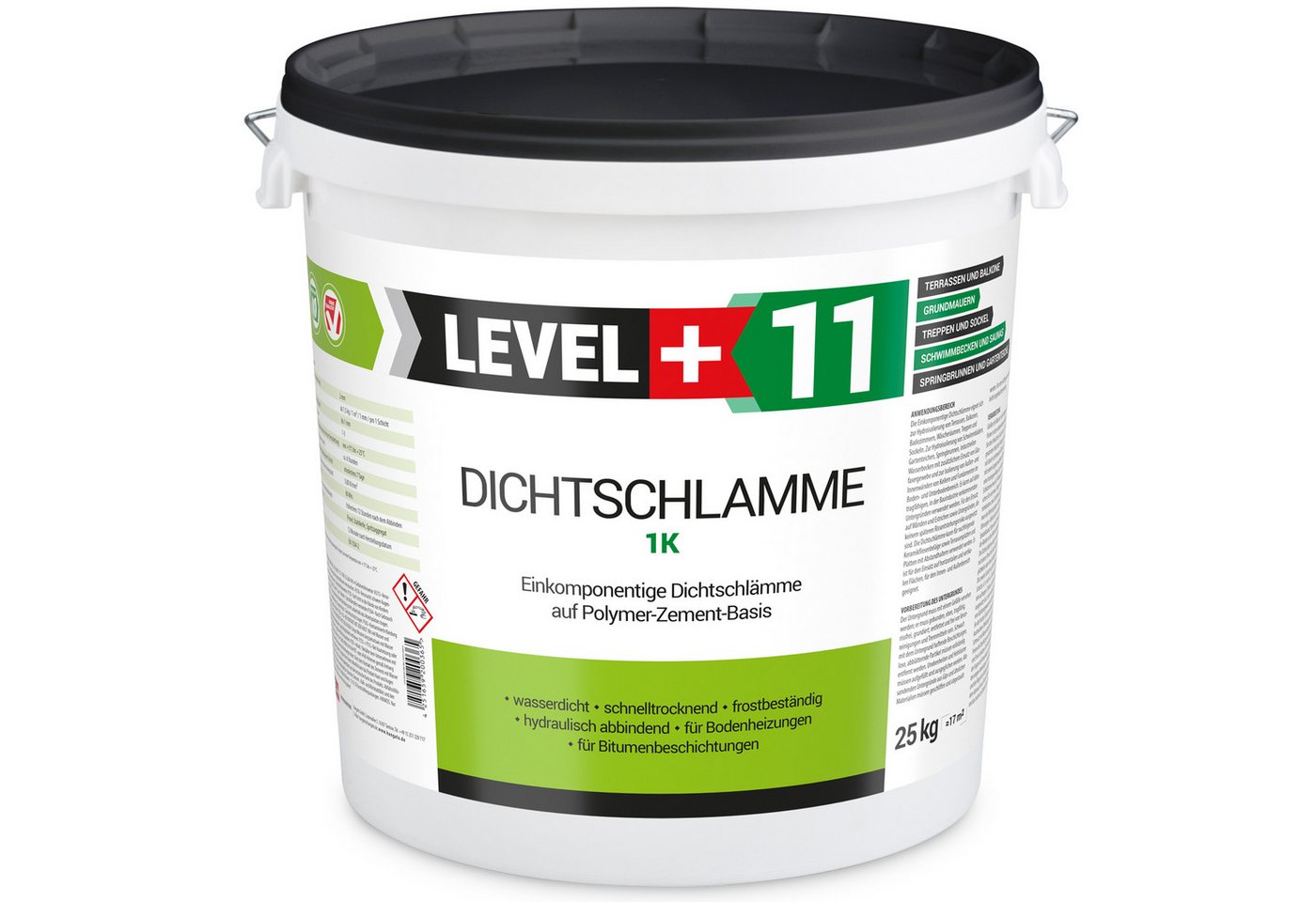Level+ Dichtstoff LEVEL+ Dichtschlämme 1K Trockener Keller Abdichtung L+11 - 25KG von Level+