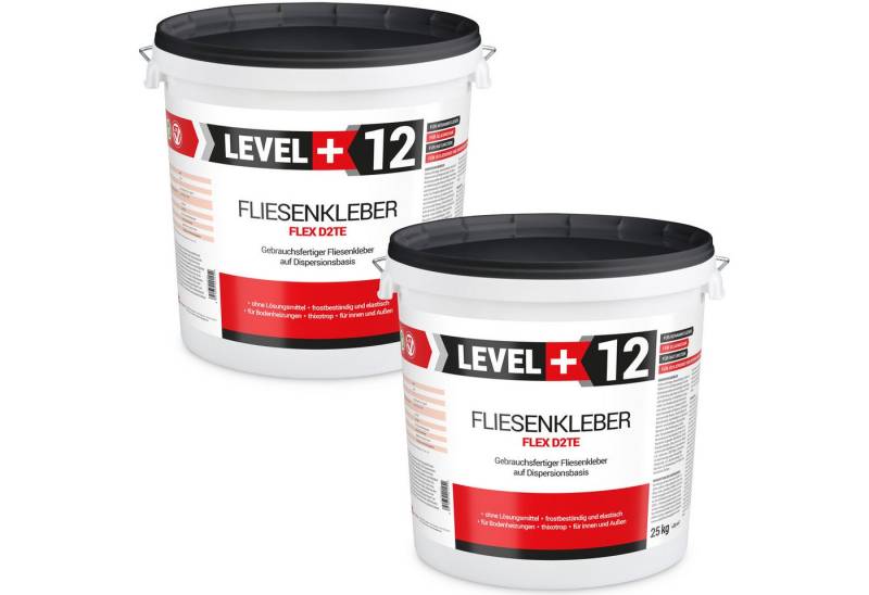 Level+ Dispersionskleber LEVEL+ Fliesenkleber Fertig Dispersionkleber Flexmörtel L+12 - 50KG von Level+