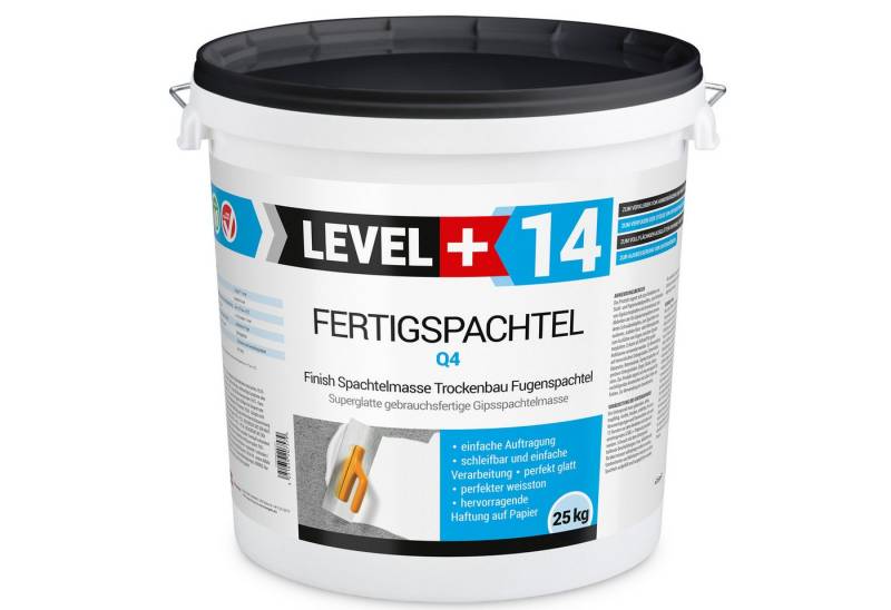 Level+ Fertigspachtel LEVEL+ Fertigspachtel Spachtelmasse Glättmasse Super-Finish L+14 25KG von Level+