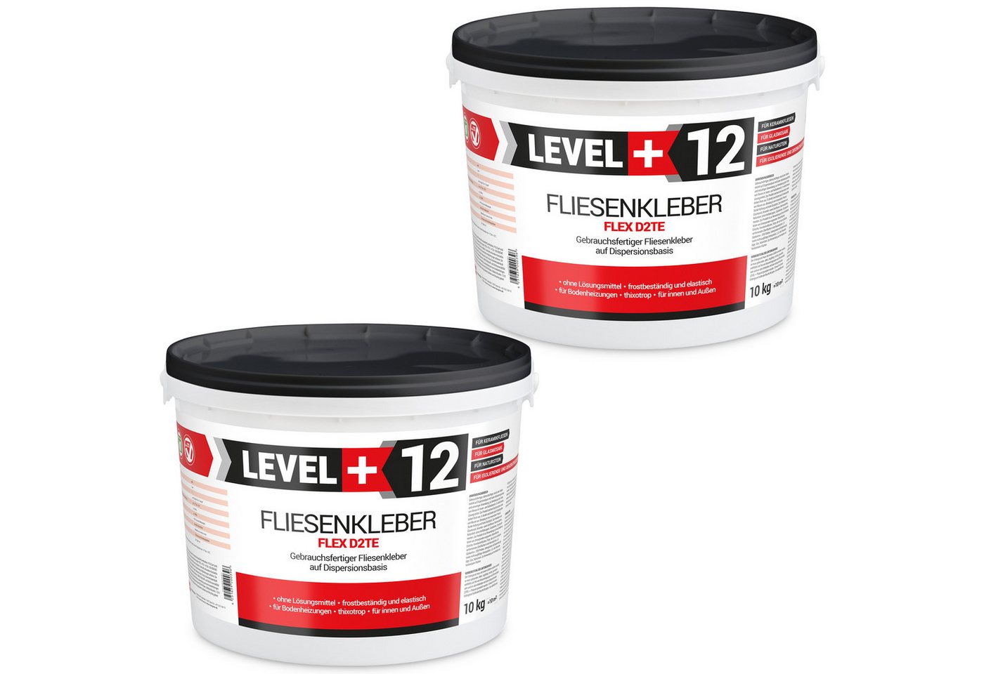 Level+ Fliesenkleber Fliesenkleber Fertig Dispersionkleber Flexmörtel L+12 - 2x10KG, 22 kg Level+ Fliesenkleber Fliesenkleber Fertig Dispersionkleber Flexmörtel L+12 - 2x10KG, 22 kg von Level+