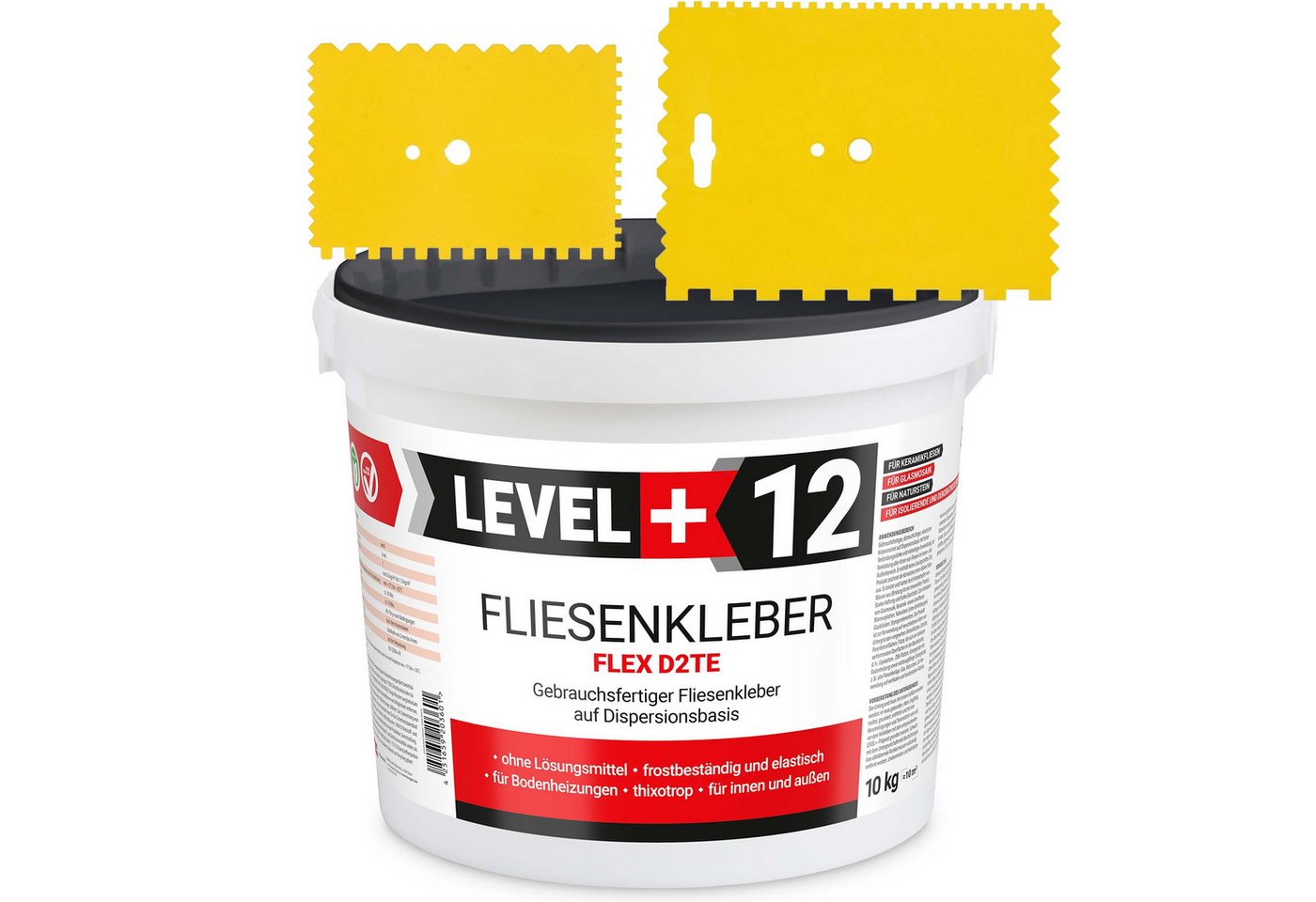 Level+ Fliesenkleber Fliesenkleber Fertig Dispersionkleber L+12 - 10KG + 2St. Zahnspachtel, 11 kg Level+ Fliesenkleber Fliesenkleber Fertig Dispersionkleber L+12 - 10KG + 2St. Zahnspachtel, 11 kg von Level+