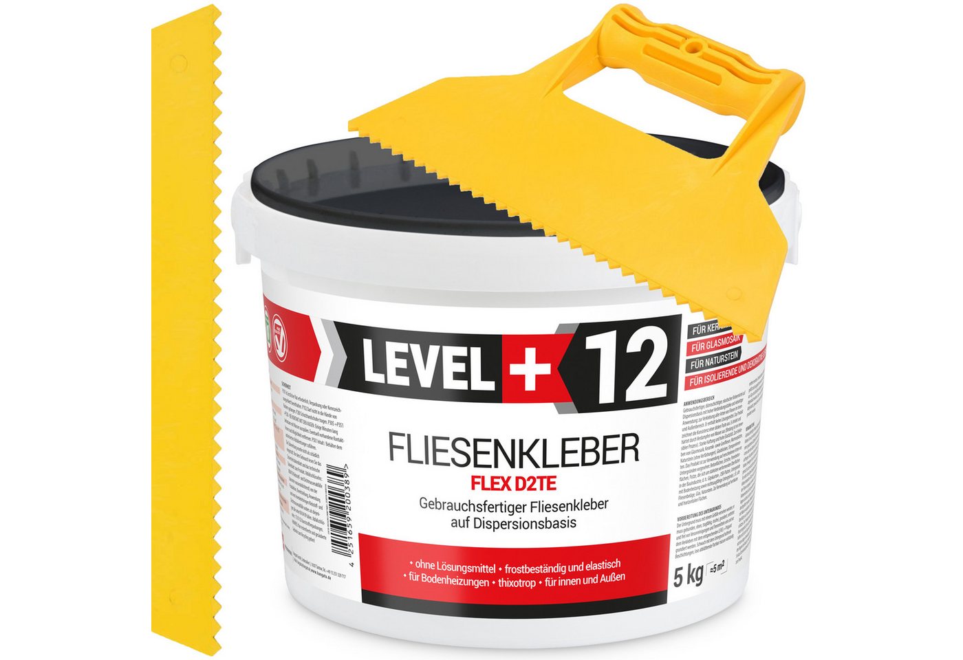 Level+ Fliesenkleber Fliesenkleber Fertig Dispersionkleber L+12 - 5KG + Spachtel, 5.5 kg Level+ Fliesenkleber Fliesenkleber Fertig Dispersionkleber L+12 - 5KG + Spachtel, 5.5 kg von Level+