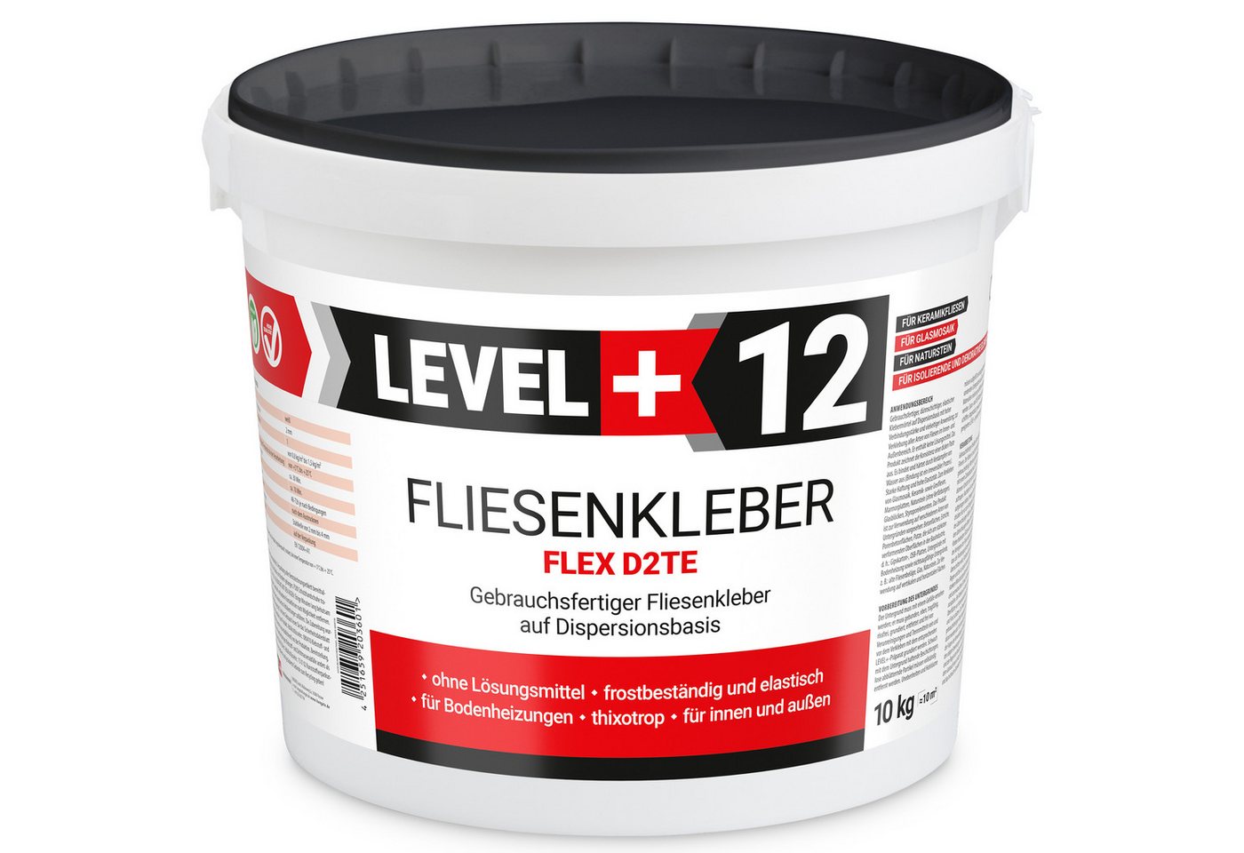 Level+ Fliesenkleber LEVEL+ Fliesenkleber Fertig Dispersionkleber Flexmörtel L+12 - 10KG, 11 kg Level+ Fliesenkleber LEVEL+ Fliesenkleber Fertig Dispersionkleber Flexmörtel L+12 - 10KG, 11 kg von Level+