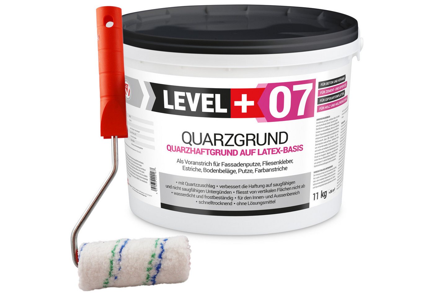 Level+ Haftgrund Quarzgrund Grundierung Putzhaftgrund Holz OSB 11KG + Farbroller L+07 Level+ Haftgrund Quarzgrund Grundierung Putzhaftgrund Holz OSB 11KG + Farbroller L+07 von Level+