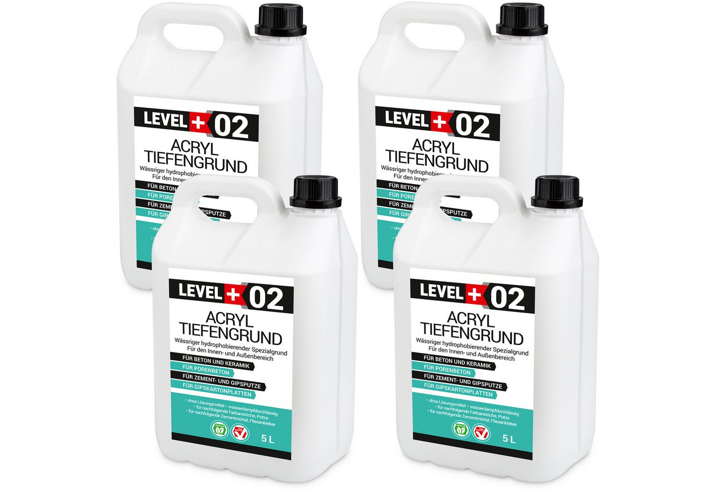Level+ Tiefengrund LEVEL+ Acryl Tiefengrund Grundierung Zement Gipsputz L+02 - 20L von Level+