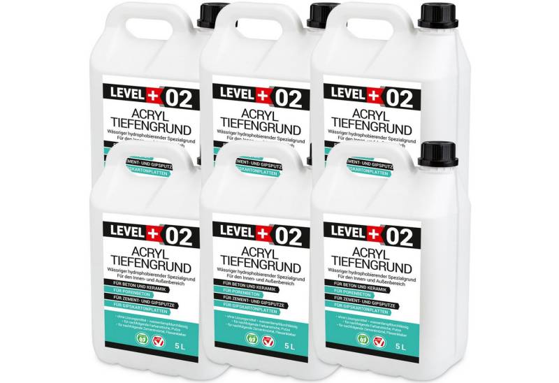 Level+ Tiefengrund LEVEL+ Acryl Tiefengrund Grundierung Zement Gipsputz L+02 - 30L von Level+